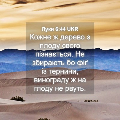 Picture 04 - Луки 6:44 UKR - Кожне ж дерево з плоду - Bible Verse Picture