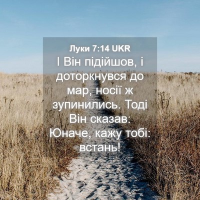 Picture 04 - Луки 7:14 UKR - І Він підійшов, і - Bible Verse Picture