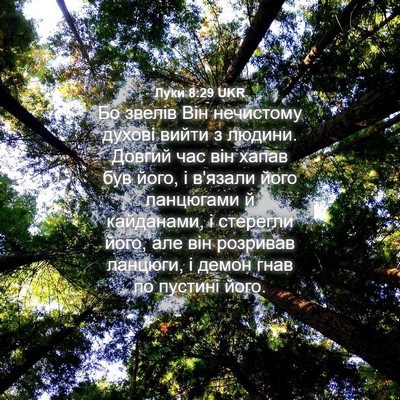 Picture 04 - Луки 8:29 UKR - Бо звелів Він нечистому - Bible Verse Picture