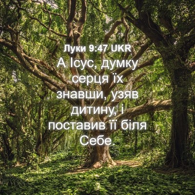 Picture 04 - Луки 9:47 UKR - А Ісус, думку серця їх - Bible Verse Picture