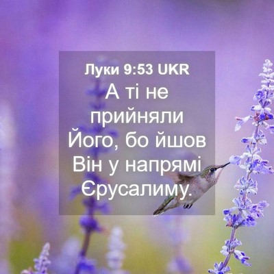 Picture 04 - Луки 9:53 UKR - А ті не прийняли Його, бо - Bible Verse Picture