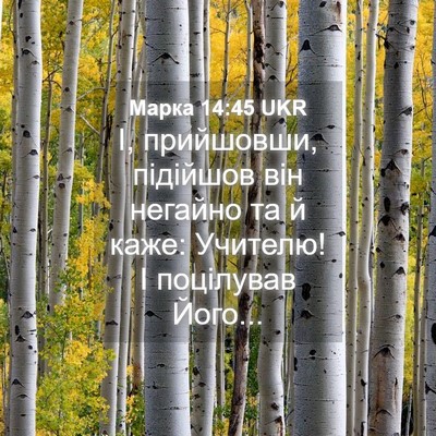 Picture 04 - Марка 14:45 UKR - І, прийшовши, підійшов він - Bible Verse Picture