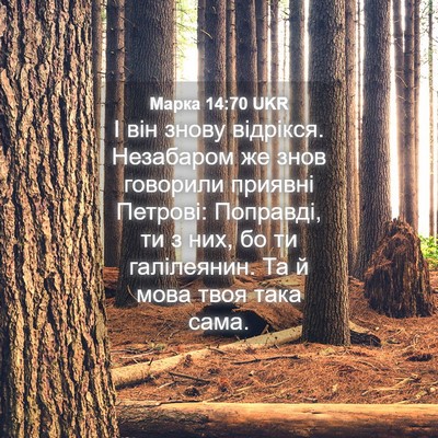 Picture 04 - Марка 14:70 UKR - І він знову відрікся. - Bible Verse Picture