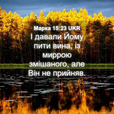 Picture 04 - Марка 15:23 UKR - І давали Йому пити вина, із - Bible Verse Picture