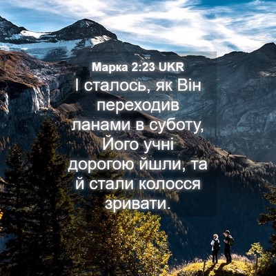 Picture 04 - Марка 2:23 UKR - І сталось, як Він переходив - Bible Verse Picture