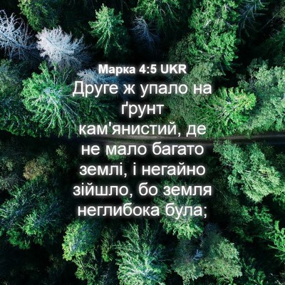 Picture 04 - Марка 4:5 UKR - Друге ж упало на ґрунт - Bible Verse Picture