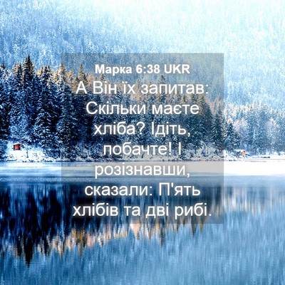 Picture 04 - Марка 6:38 UKR - А Він їх запитав: Скільки - Bible Verse Picture