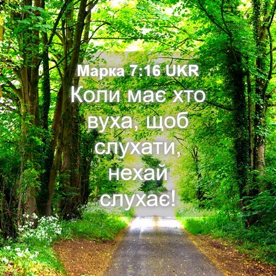 Picture 04 - Марка 7:16 UKR - Коли має хто вуха, щоб - Bible Verse Picture