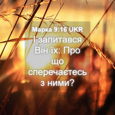 Picture 04 - Марка 9:16 UKR - І запитався Він їх: Про що - Bible Verse Picture