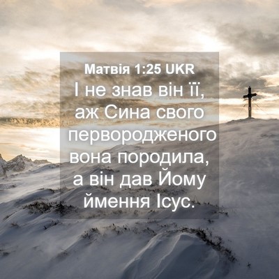 Picture 04 - Матвія 1:25 UKR - І не знав він її, аж Сина - Bible Verse Picture