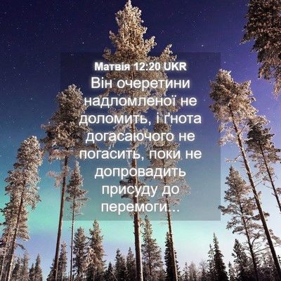 Picture 04 - Матвія 12:20 UKR - Він очеретини надломленої - Bible Verse Picture