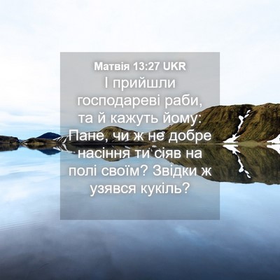 Picture 04 - Матвія 13:27 UKR - І прийшли господареві - Bible Verse Picture