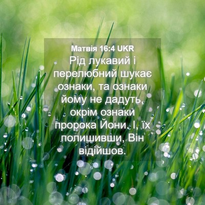 Picture 04 - Матвія 16:4 UKR - Рід лукавий і перелюбний - Bible Verse Picture