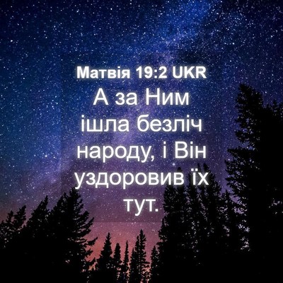 Picture 04 - Матвія 19:2 UKR - А за Ним ішла безліч - Bible Verse Picture