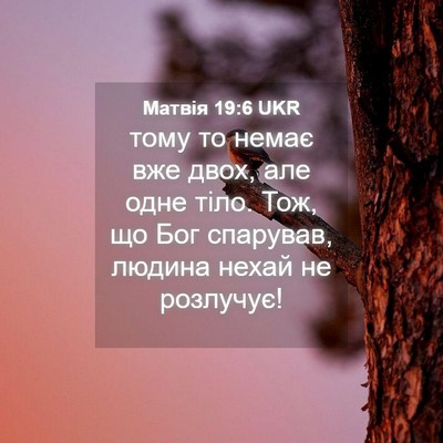 Picture 04 - Матвія 19:6 UKR - тому то немає вже двох, але - Bible Verse Picture