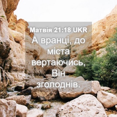 Picture 04 - Матвія 21:18 UKR - А вранці, до міста - Bible Verse Picture