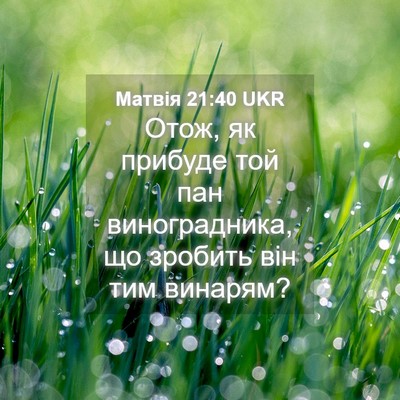 Picture 04 - Матвія 21:40 UKR - Отож, як прибуде той пан - Bible Verse Picture
