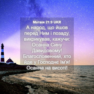 Picture 04 - Матвія 21:9 UKR - А народ, що йшов перед Ним і - Bible Verse Picture