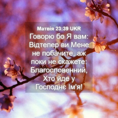Picture 04 - Матвія 23:39 UKR - Говорю бо Я вам: Відтепер - Bible Verse Picture