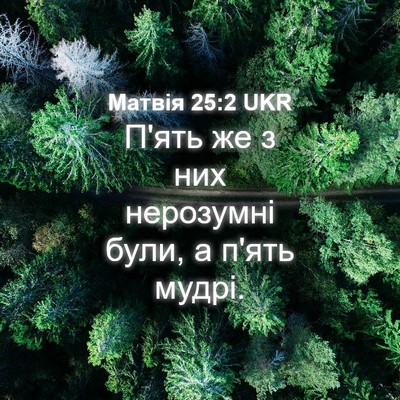 Picture 04 - Матвія 25:2 UKR - П'ять же з них нерозумні - Bible Verse Picture