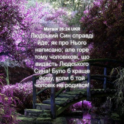 Picture 04 - Матвія 26:24 UKR - Людський Син справді йде, - Bible Verse Picture
