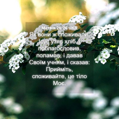 Picture 04 - Матвія 26:26 UKR - Як вони ж споживали, Ісус - Bible Verse Picture