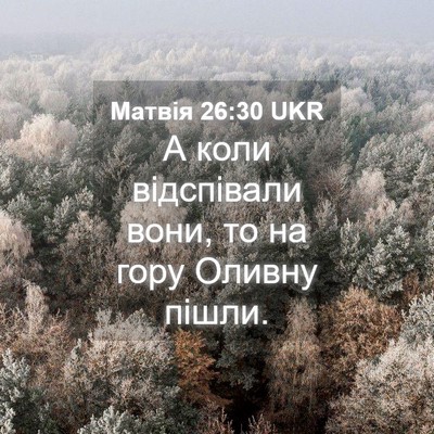 Picture 04 - Матвія 26:30 UKR - А коли відспівали вони, то - Bible Verse Picture