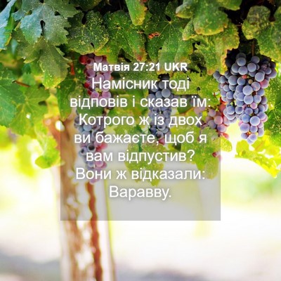 Picture 04 - Матвія 27:21 UKR - Намісник тоді відповів і - Bible Verse Picture