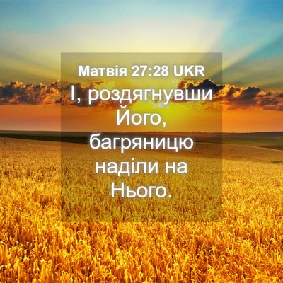 Picture 04 - Матвія 27:28 UKR - І, роздягнувши Його, - Bible Verse Picture
