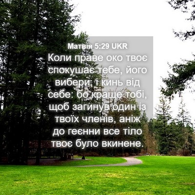 Picture 04 - Матвія 5:29 UKR - Коли праве око твоє - Bible Verse Picture