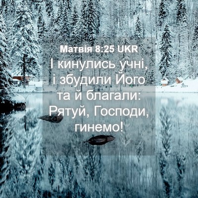 Picture 04 - Матвія 8:25 UKR - І кинулись учні, і збудили - Bible Verse Picture