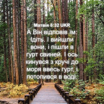 Picture 04 - Матвія 8:32 UKR - А Він відповів їм: Ідіть. І - Bible Verse Picture