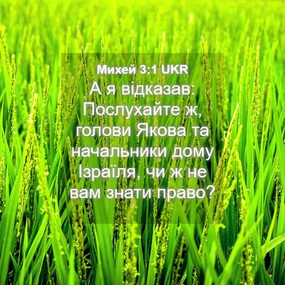 Picture 04 - Михей 3:1 UKR - А я відказав: Послухайте ж, - Bible Verse Picture