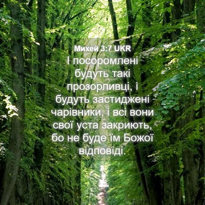 Picture 04 - Михей 3:7 UKR - І посоромлені будуть такі - Bible Verse Picture
