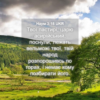 Picture 04 - Наум 3:18 UKR - Твої пастирі, царю - Bible Verse Picture