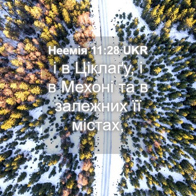 Picture 04 - Неемія 11:28 UKR - і в Ціклаґу, і в Мехоні та в - Bible Verse Picture