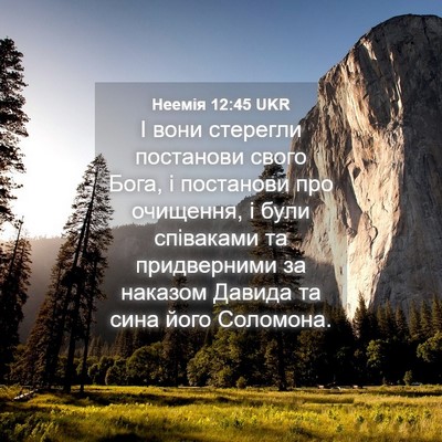 Picture 04 - Неемія 12:45 UKR - І вони стерегли постанови - Bible Verse Picture