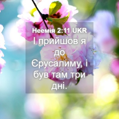 Picture 04 - Неемія 2:11 UKR - І прийшов я до Єрусалиму, і - Bible Verse Picture
