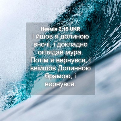 Picture 04 - Неемія 2:15 UKR - І йшов я долиною вночі, і - Bible Verse Picture