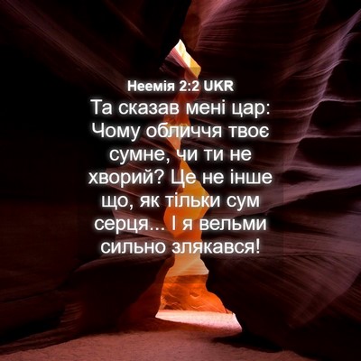 Picture 04 - Неемія 2:2 UKR - Та сказав мені цар: Чому - Bible Verse Picture