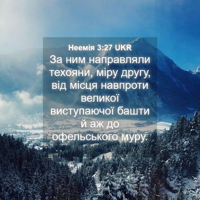 Picture 04 - Неемія 3:27 UKR - За ним направляли техояни, - Bible Verse Picture
