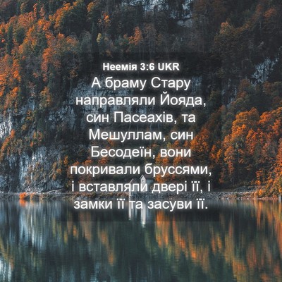 Picture 04 - Неемія 3:6 UKR - А браму Стару направляли - Bible Verse Picture