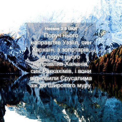 Picture 04 - Неемія 3:8 UKR - Поруч нього направляв - Bible Verse Picture