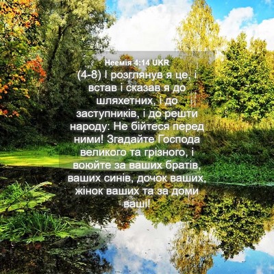 Picture 04 - Неемія 4:14 UKR - (4-8) І розглянув я це, і - Bible Verse Picture