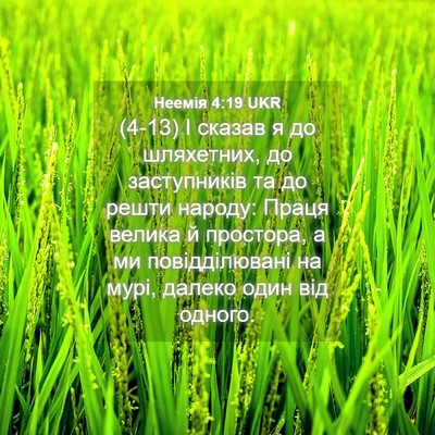 Picture 04 - Неемія 4:19 UKR - (4-13) І сказав я до - Bible Verse Picture