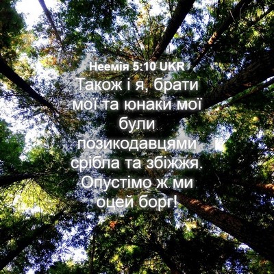 Picture 04 - Неемія 5:10 UKR - Також і я, брати мої та - Bible Verse Picture