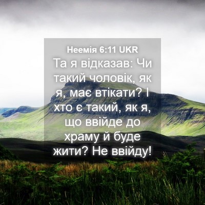 Picture 04 - Неемія 6:11 UKR - Та я відказав: Чи такий - Bible Verse Picture