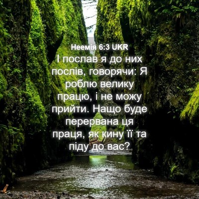 Picture 04 - Неемія 6:3 UKR - І послав я до них послів, - Bible Verse Picture