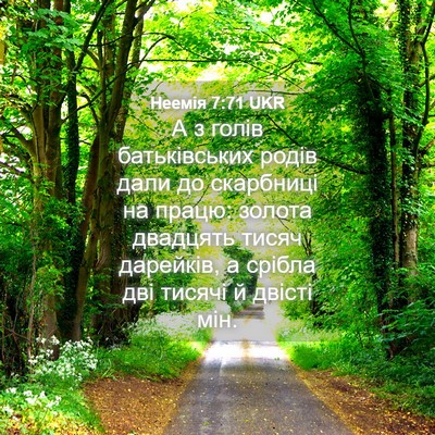 Picture 04 - Неемія 7:71 UKR - А з голів батьківських - Bible Verse Picture