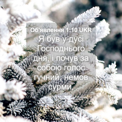 Picture 04 - Об'явлення 1:10 UKR - Я був у дусі Господнього - Bible Verse Picture